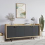 Hanah Home Consola 150x75x40 cm Antracita y Roble Fabricada en Tablero de Partículas